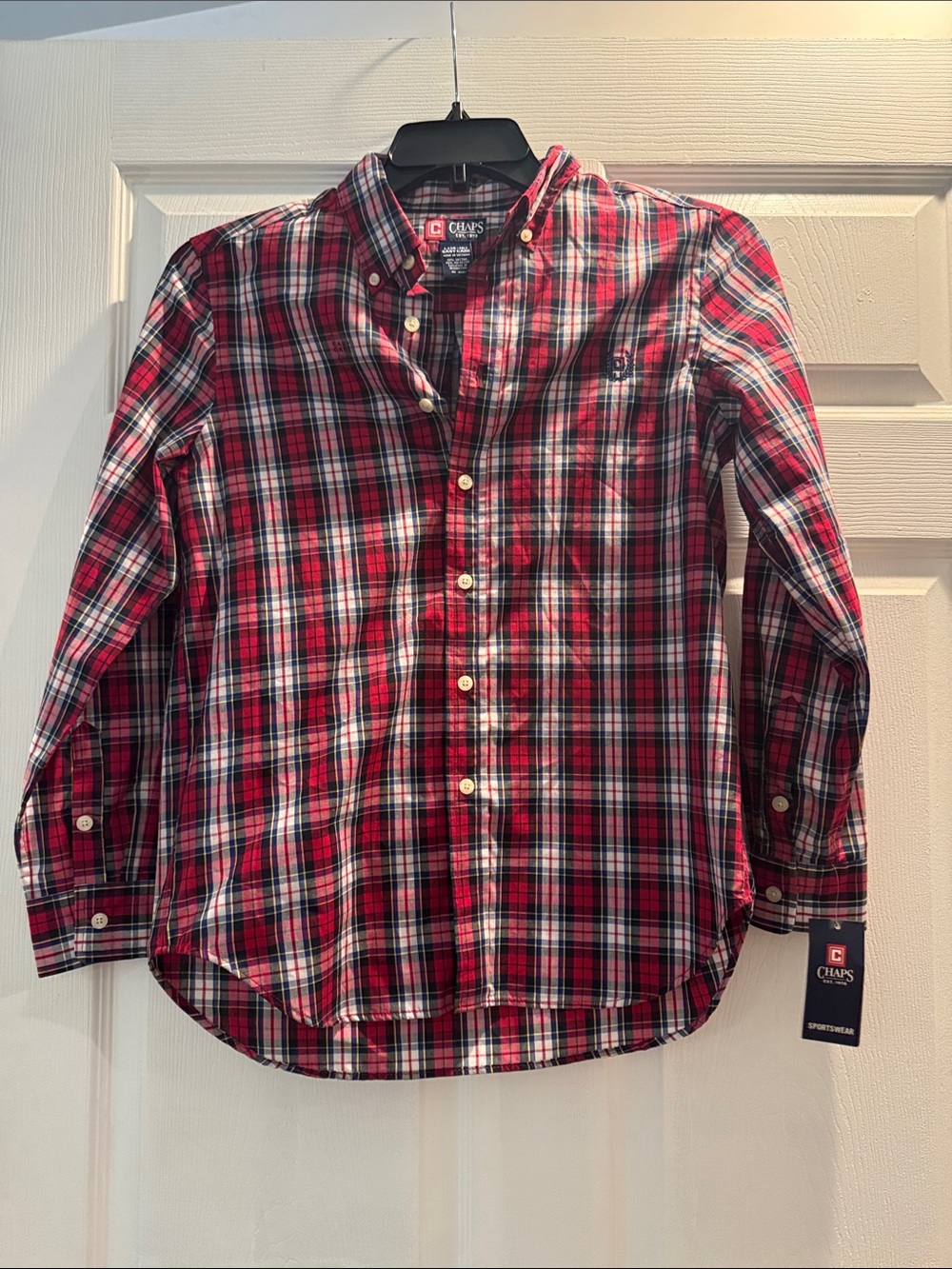 Chaps Red Plaid Button-Down Shirt
